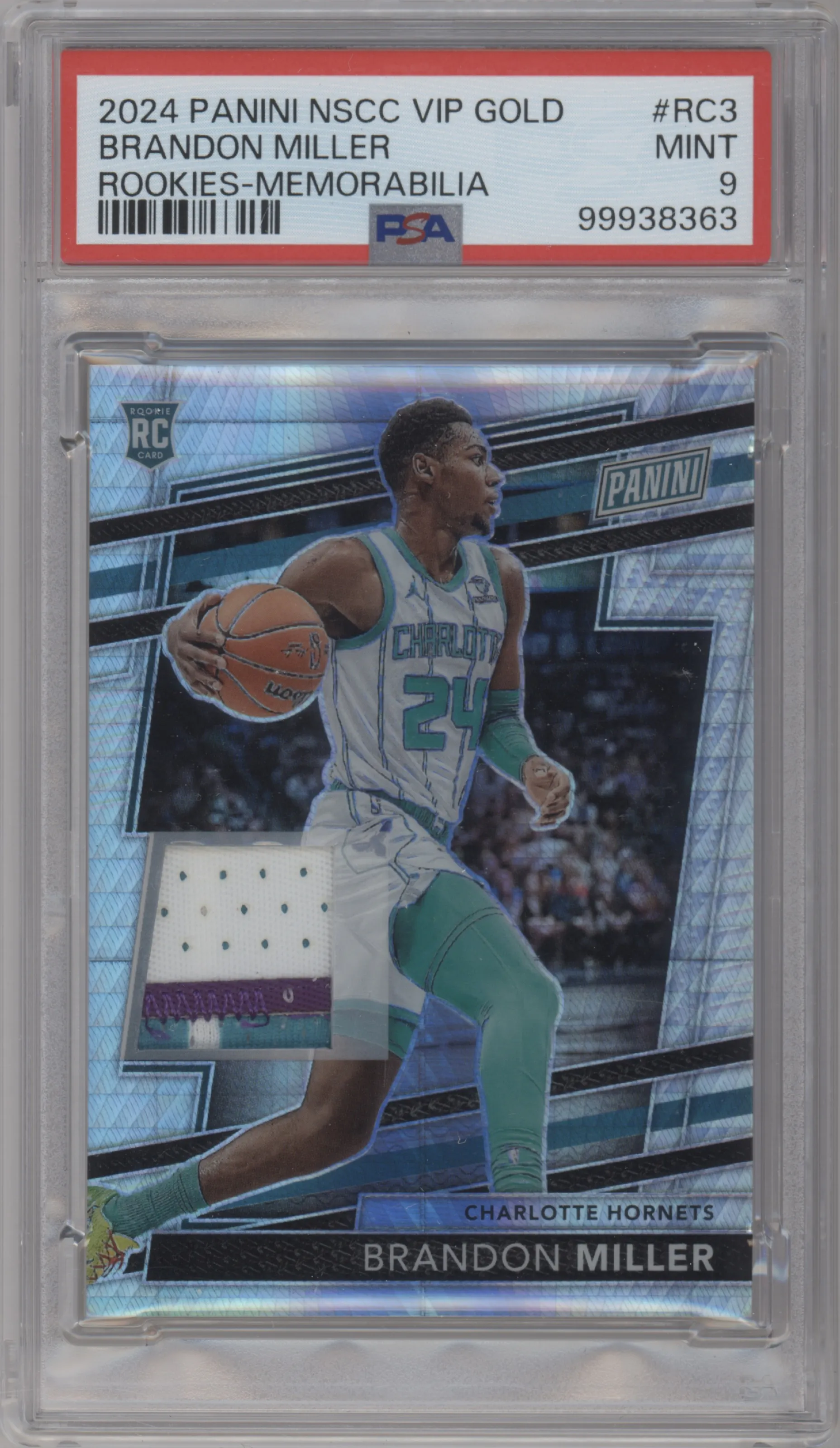 2024 Panini The National VIP Mem. Brandon Miller #RC3 PSA 9