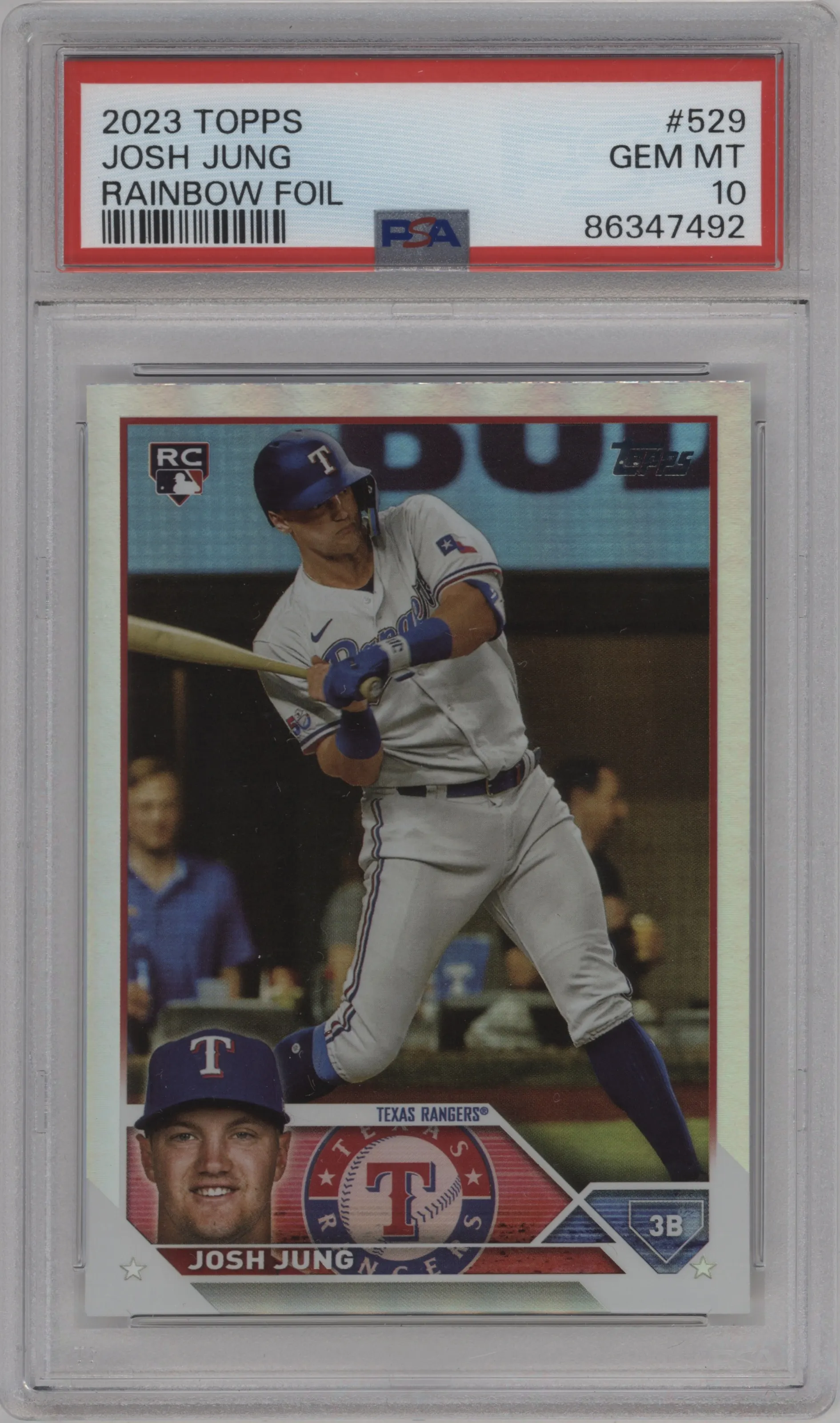 2023 Topps Series 2 Josh Jung Rainbow Foil PSA 10