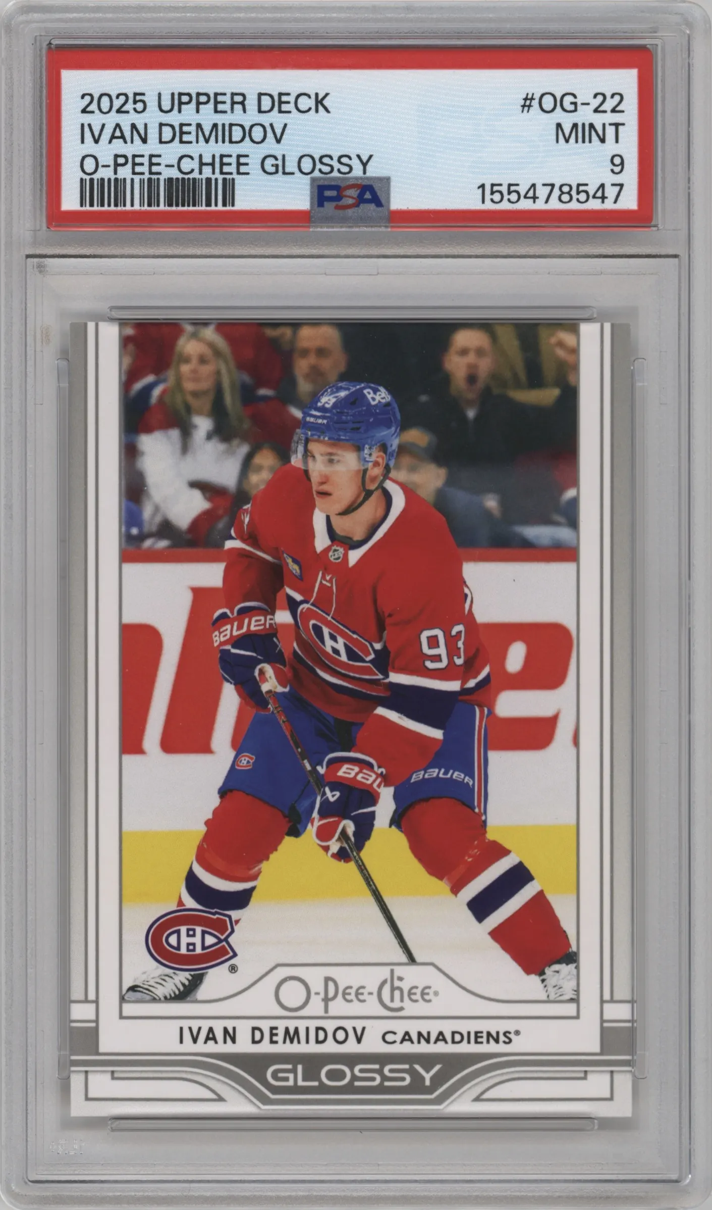 2025 Upper Deck O-Pee-Chee Glossy Ivan Demidov #OG-22 PSA 9