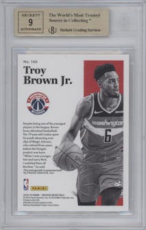 Troy Brown Jr. from the 2018-19 Panini Encased set graded by Beckett and given an overall grade of 9.5.
