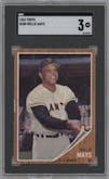 Willie Mays from the 1962 Topps set graded by SGC and given an overall grade of 3.