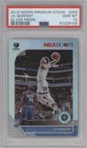Ja Morant from the 2019-20 Panini Hoops Premium Stock set featuring a Silver parallel graded by PSA and given an overall grade of 10.