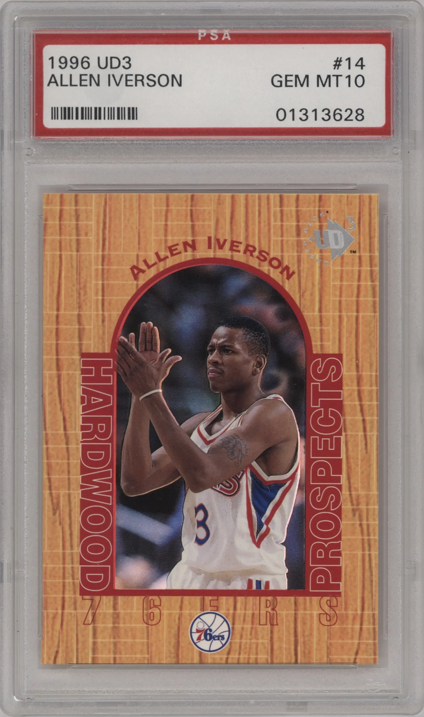 1996 Upper Deck UD3 Hardwood Prospects Allen Iverson #14 PSA 10