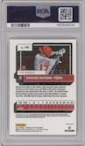 Shohei Ohtani from the 2022 Donruss Optic set featuring a Pink Velocity parallel graded by PSA and given an overall grade of 10.