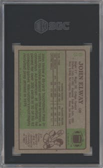 John Elway from the 1984 Topps set graded by SGC and given an overall grade of 6.5.