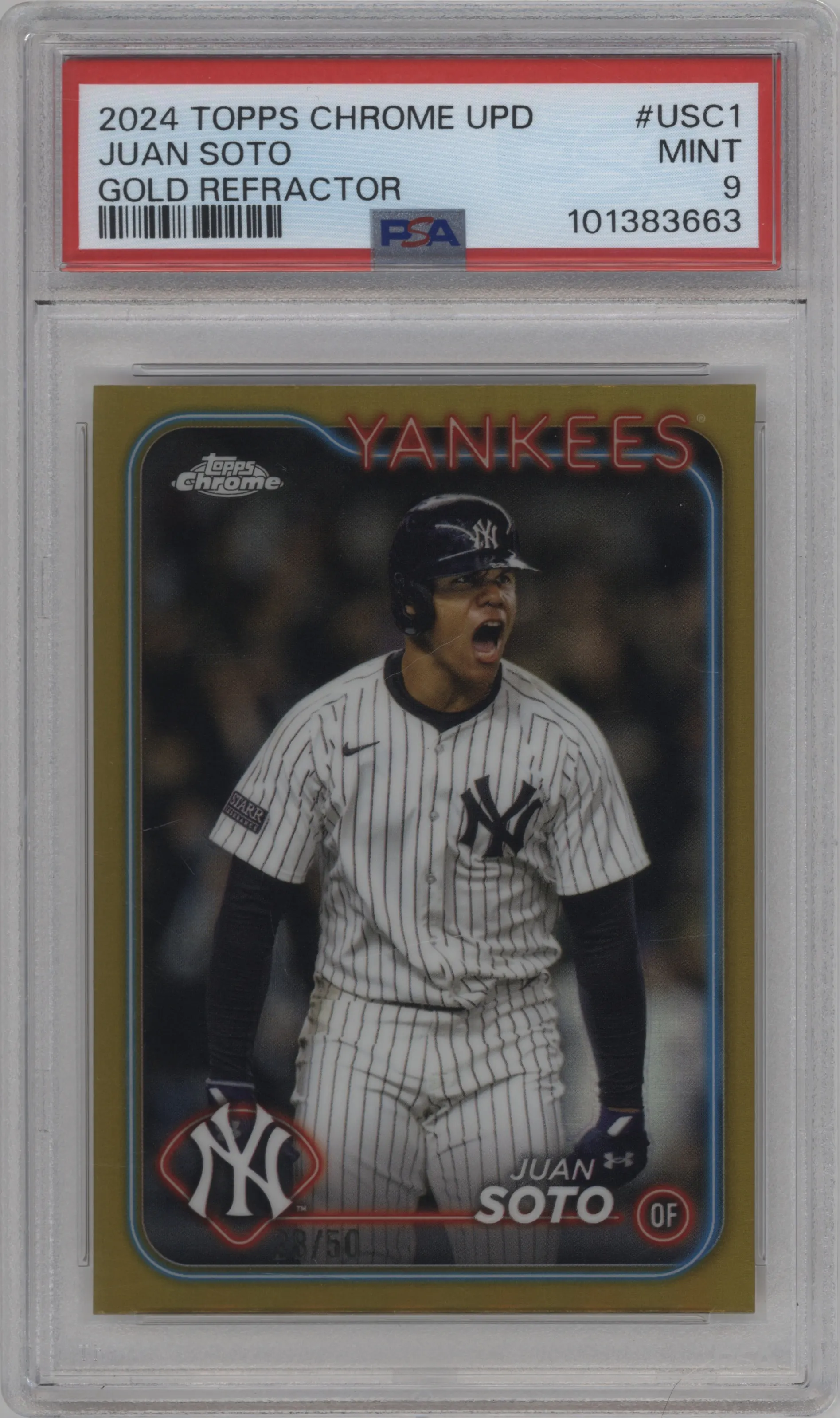 2024 Topps Chrome Update Juan Soto Gold Refractor PSA 9