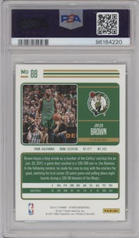 Jaylen Brown from the 2016-17 Panini Studio set graded by PSA and given an overall grade of 9.