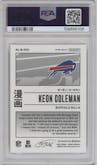 Keon Coleman from the 2024 Panini Prizm set graded by PSA and given an overall grade of 10.