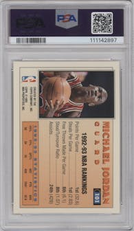 Michael Jordan from the 1993-94 Topps set graded by PSA and given an overall grade of 8.