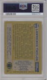 Lawrence Taylor from the 1982 Topps set graded by PSA and given an overall grade of 8.