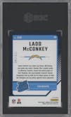 Ladd McConkey from the 2024 Donruss Optic set featuring a Orange parallel graded by SGC and given an overall grade of 9.