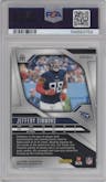 Jeffery Simmons from the 2024 Panini Prizm set featuring a Choice Tiger Stripe Prizm parallel graded by PSA and given an overall grade of 9.