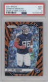 Jeffery Simmons from the 2024 Panini Prizm set featuring a Choice Tiger Stripe Prizm parallel graded by PSA and given an overall grade of 9.