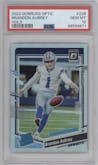 Brandon Aubrey from the 2023 Donruss Optic set featuring a Holo parallel graded by PSA and given an overall grade of 10.