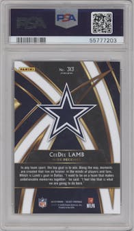 CeeDee Lamb from the 2019 Panini Select  set graded by PSA and given an overall grade of 10.