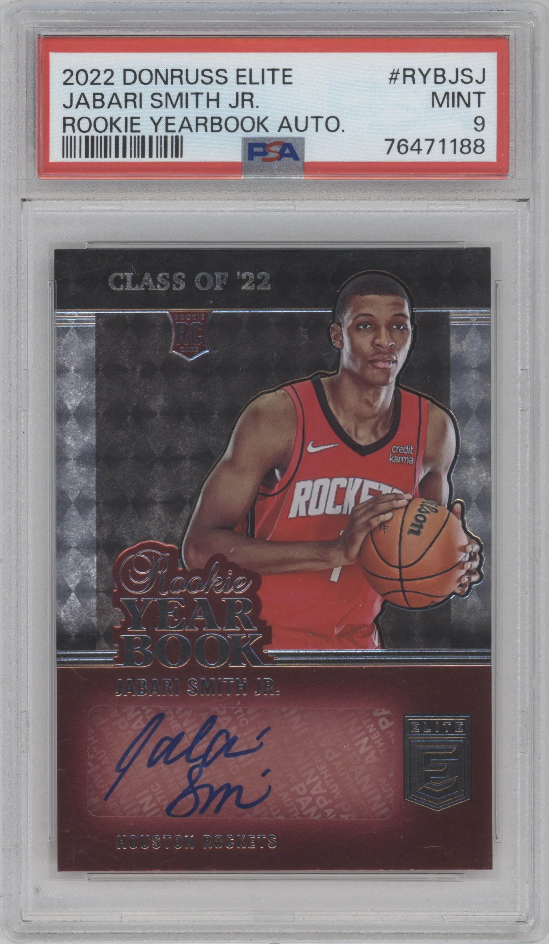 2022 Donruss Elite Rke.Yearbook Au Jabari Smith Jr. #RYB-JSJ PSA 9