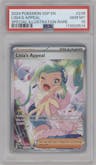 Lisia's Appeal from the 2024 Pokemon SV set graded by PSA and given an overall grade of 10.
