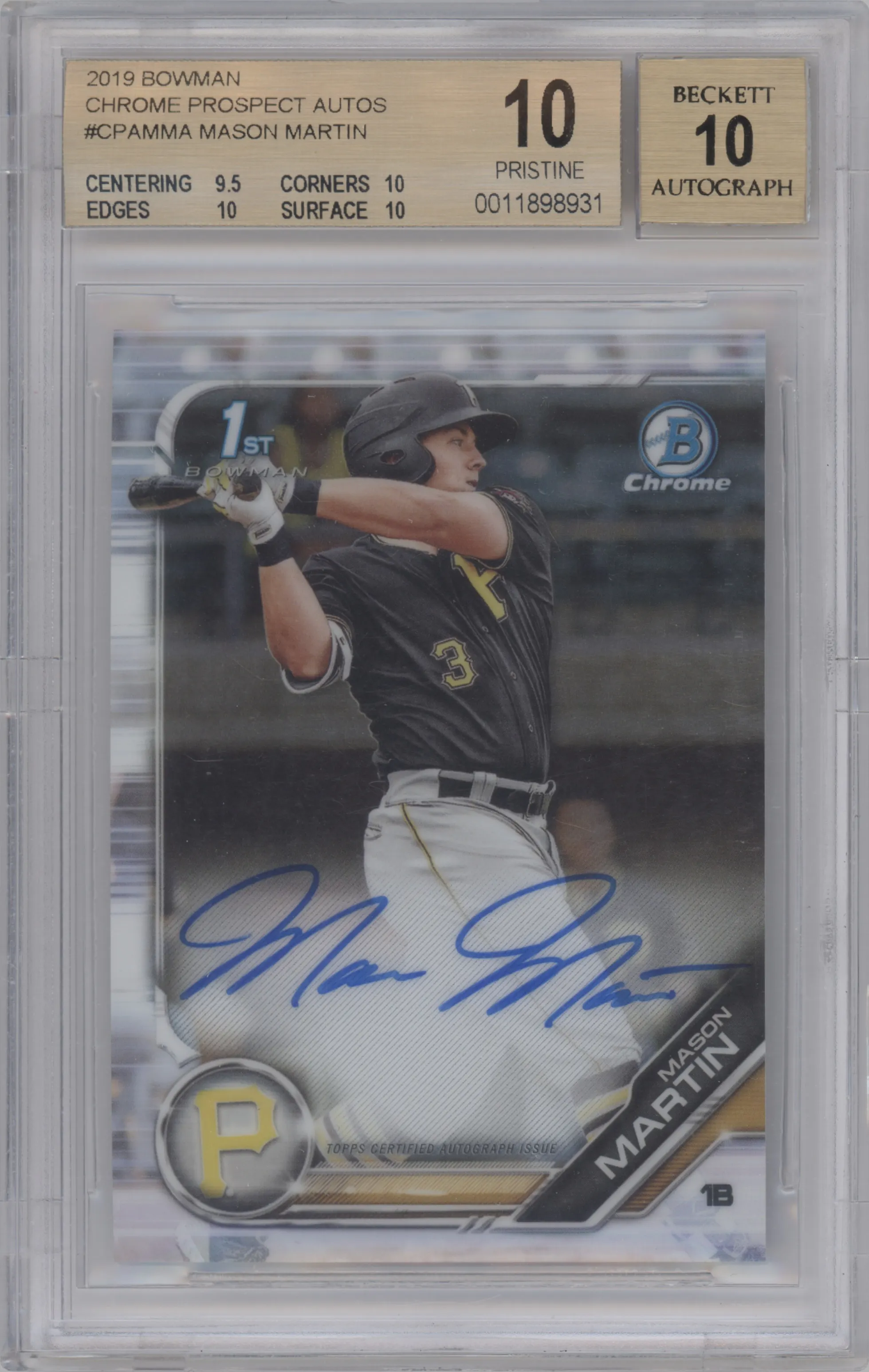 2019 Bowman Chr.Pros.Auto Mason Martin #CPA-MMA BGS 10