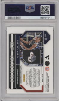 Chet Holmgren from the 2022-23 Panini Prizm Draft Picks set featuring a White Sparkle parallel graded by PSA and given an overall grade of 10.
