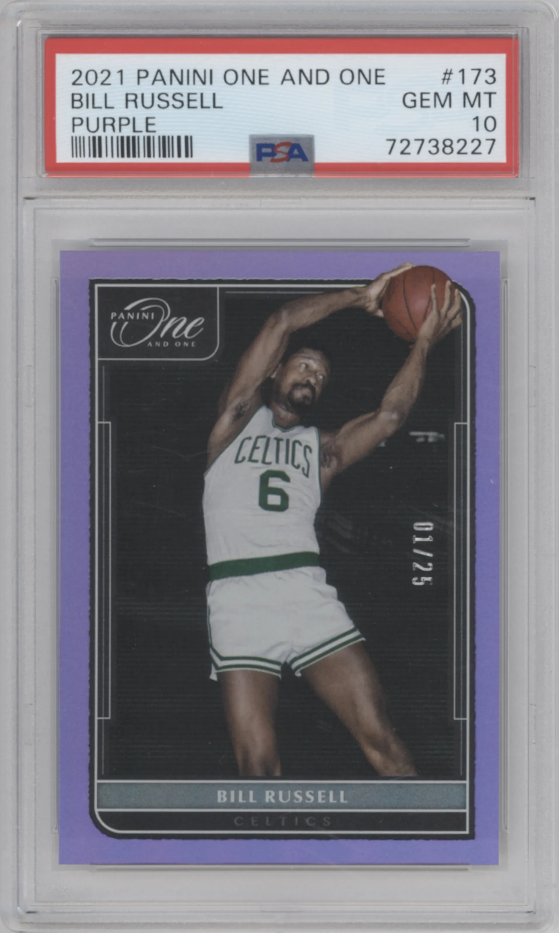 2021 Panini One and One Bill Russell Purple PSA 10