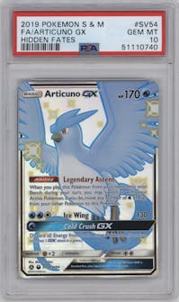 Articuno GX from the 2019 Pokemon S&M  set graded by PSA and given an overall grade of 10.