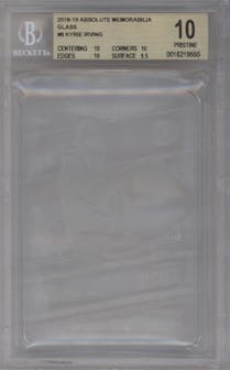 Kyrie Irving from the 2018-19 Panini Absolute Memorabilia set graded by Beckett and given an overall grade of 10.