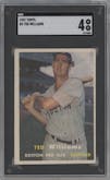 Ted Williams from the 1957 Topps set graded by SGC and given an overall grade of 4.