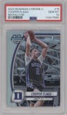 Cooper Flagg from the 2024-25 Bowman University Chrome set featuring a Refractor parallel graded by PSA and given an overall grade of 10.