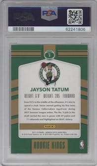 Jayson Tatum from the 2017-18 Panini Donruss Optic set graded by PSA and given an overall grade of 10.