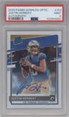 Justin Herbert from the 2020 Panini Donruss Optic set graded by PSA and given an overall grade of 9.