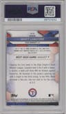 Wyatt Langford from the 2023 Bowman's Best set featuring a Refractor parallel graded by PSA and given an overall grade of 10.
