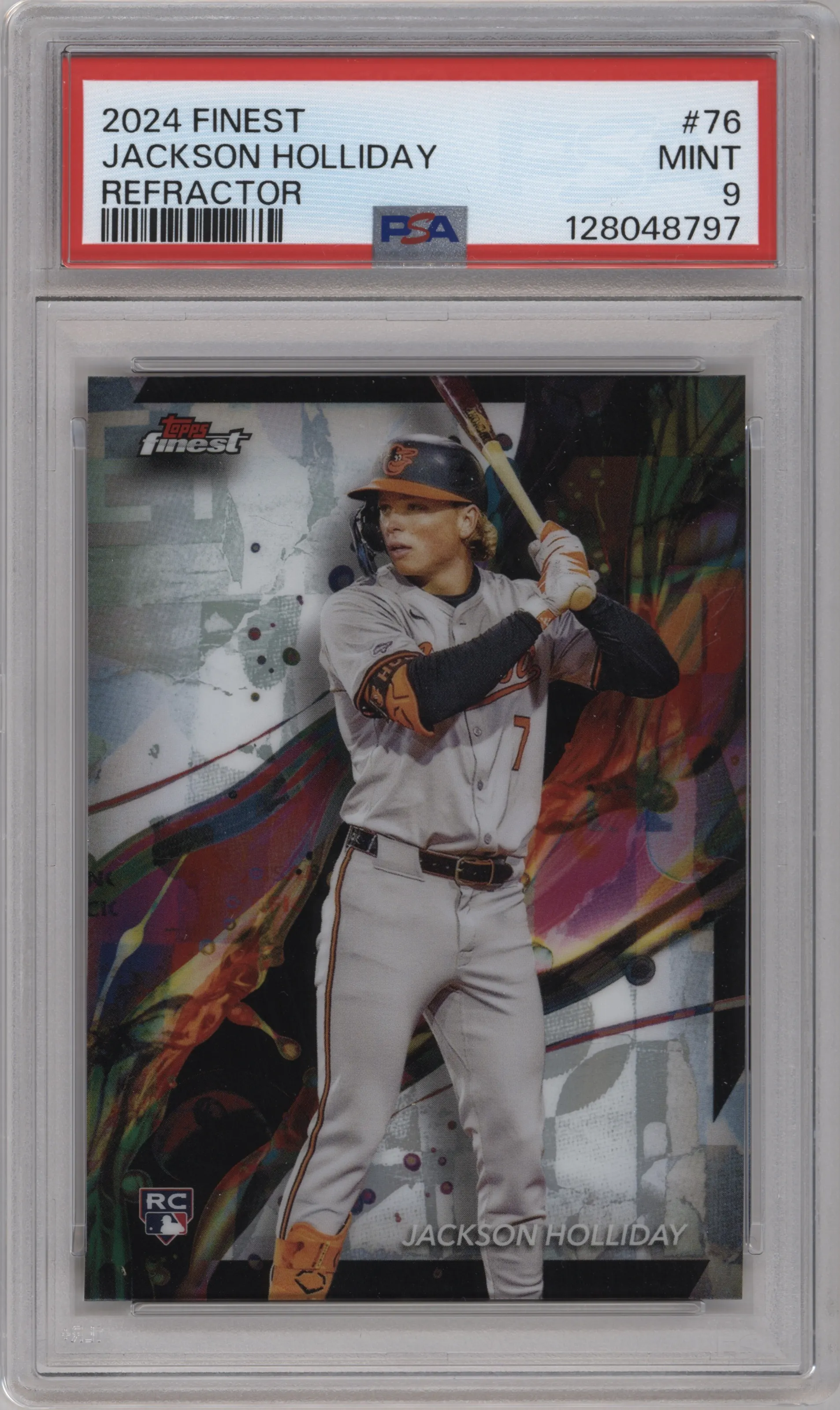 2024 Topps Finest Jackson Holliday Refractor #76 PSA 9