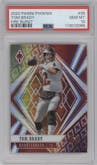 Tom Brady from the 2020 Panini Phoenix set featuring a Fire Burst parallel graded by PSA and given an overall grade of 10.
