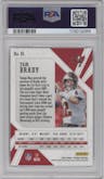 Tom Brady from the 2020 Panini Phoenix set featuring a Fire Burst parallel graded by PSA and given an overall grade of 10.