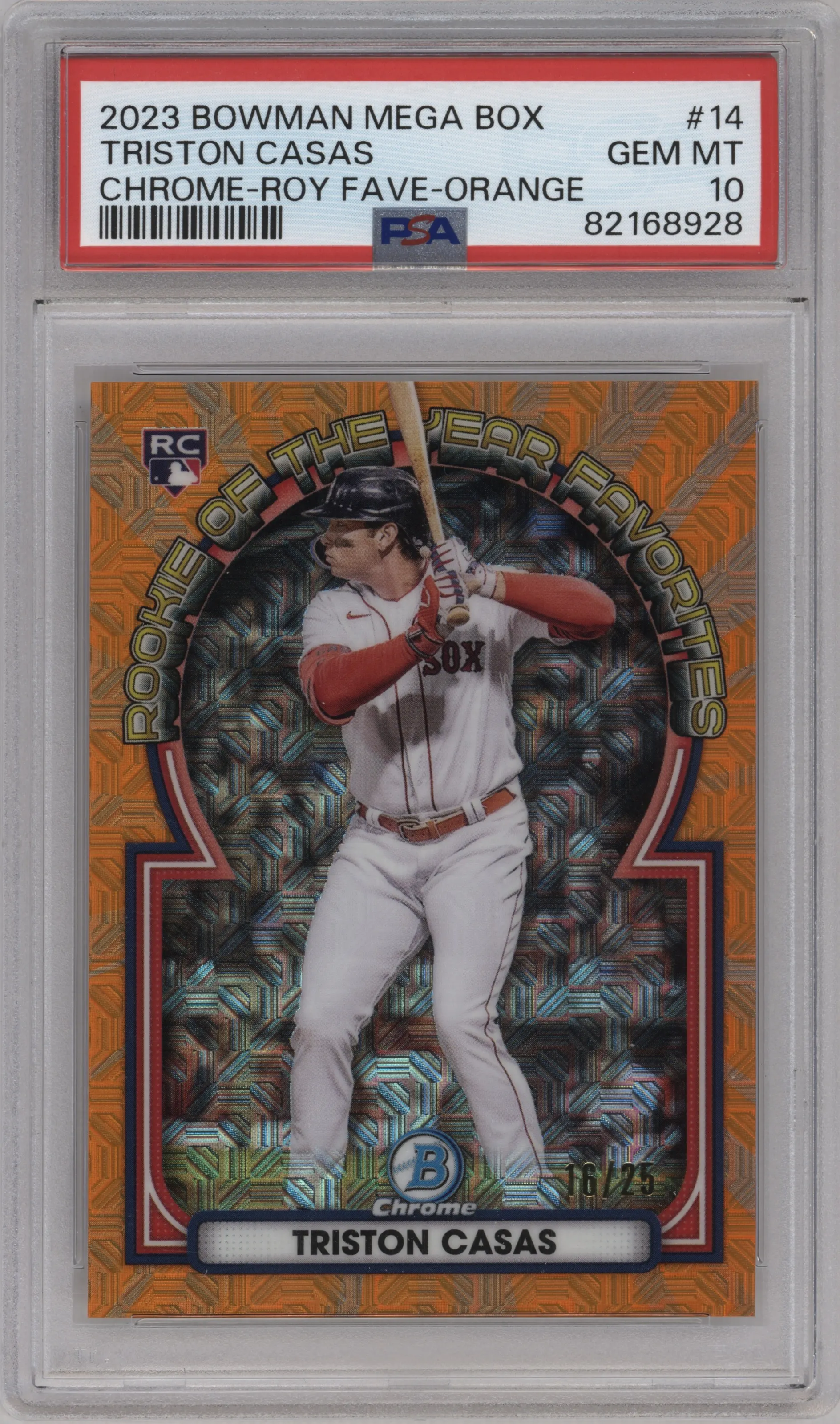 2023 Bowman Mega Box ROTY Favorites Triston Casas Orange Refractor #ROYF-14 PSA 10