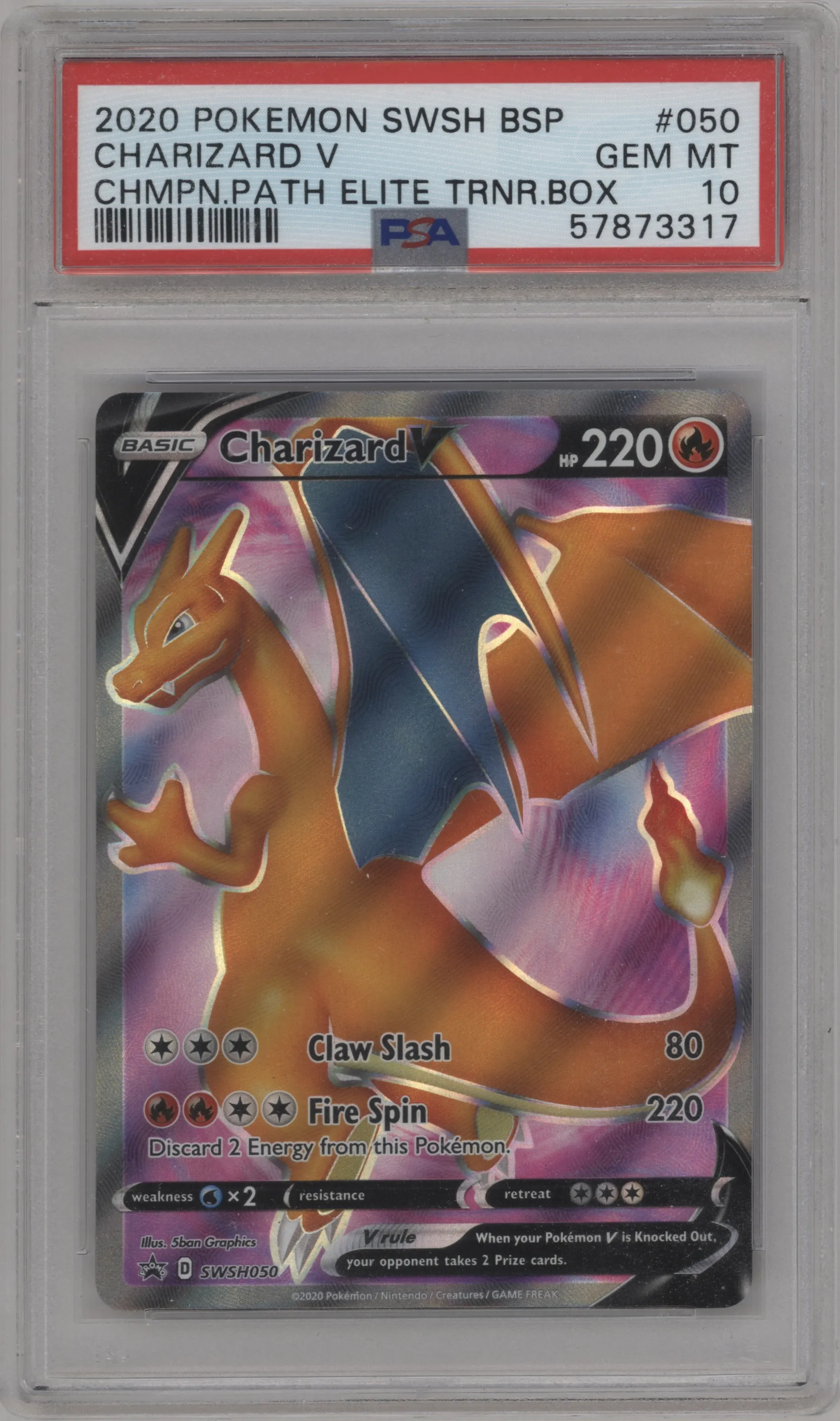 2020 Pokemon SWSH Charizard V Champion's Path ETB PSA 10