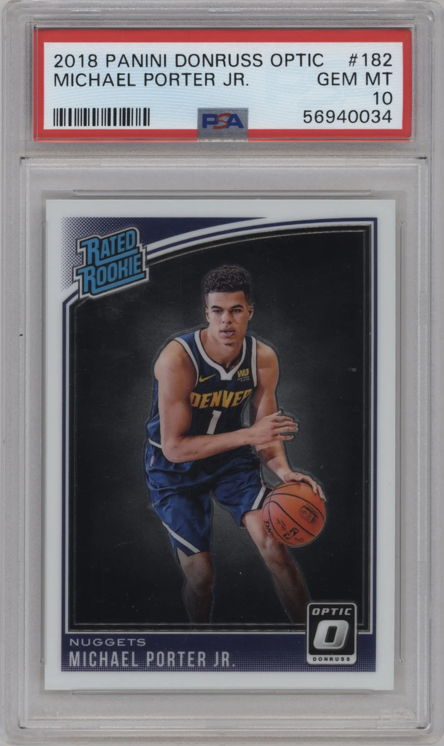 2018 Panini Donruss Optic Rated Rookie Michael Porter Jr. PSA 10