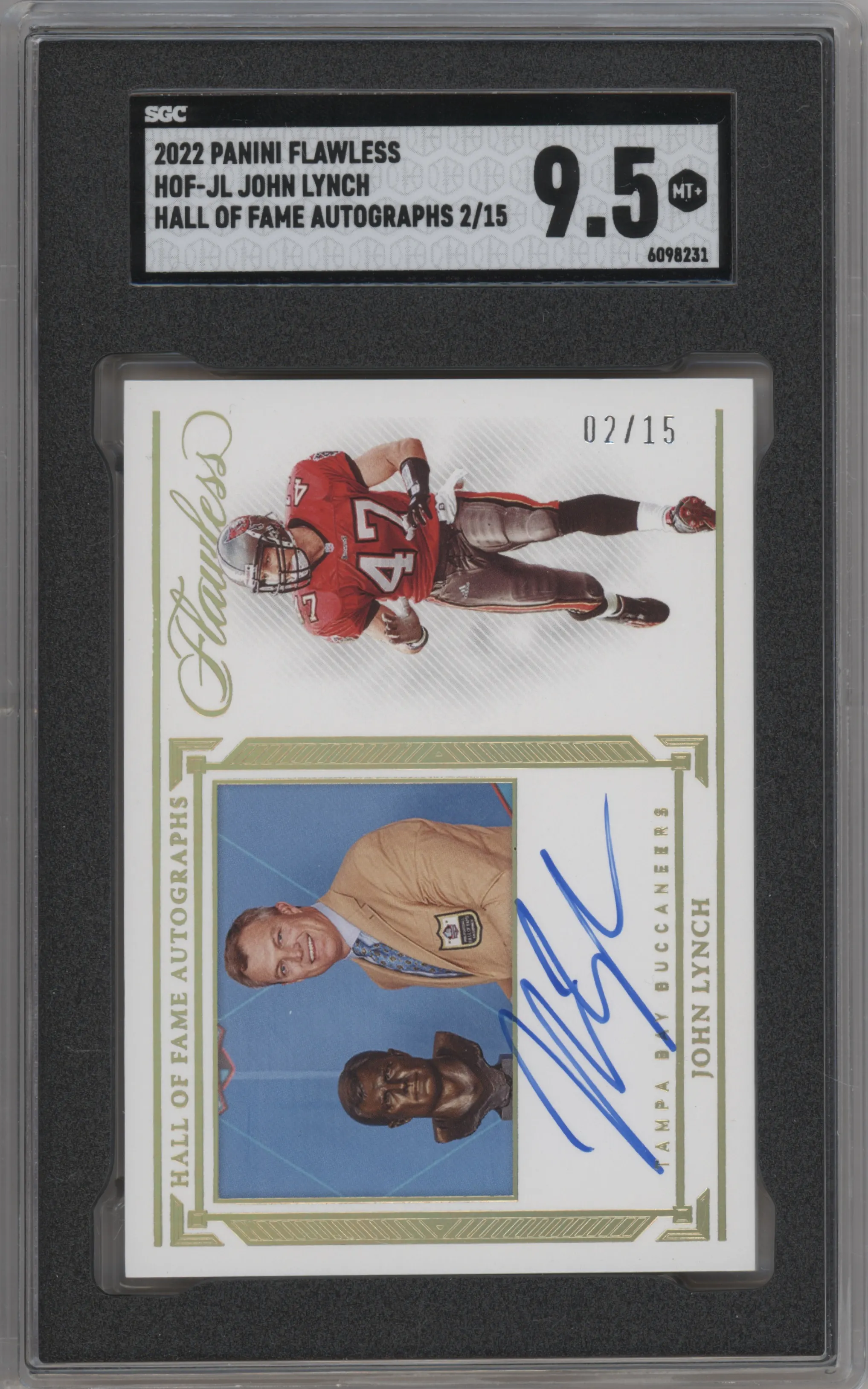 2022 Panini Flawless Hall of Fame Auto John Lynch #HOF-JL SGC 9.5