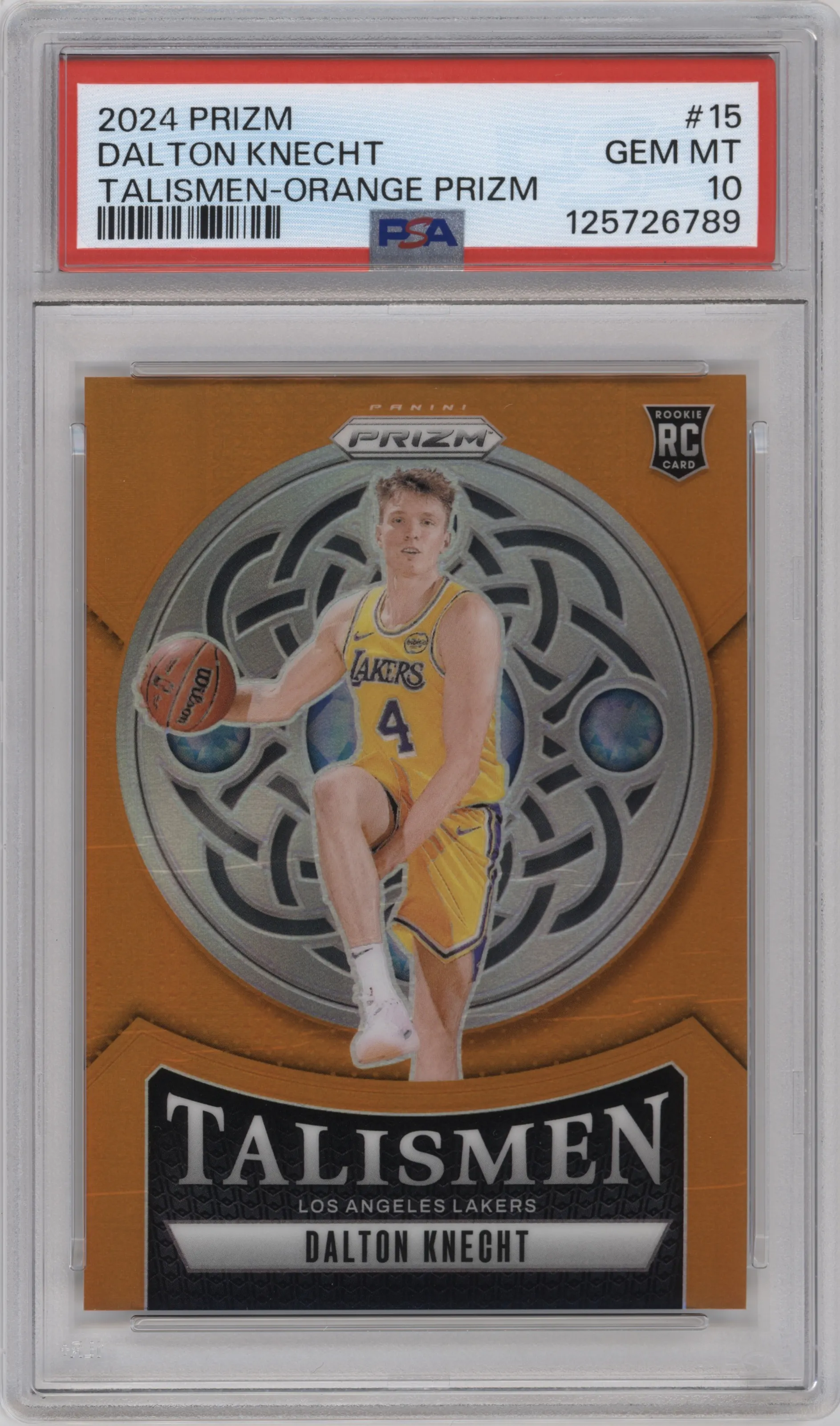 2024 Panini Prizm Talismen Dalton Knecht Orange PSA 10