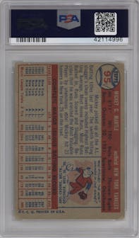 Mickey Mantle from the 1957 Topps set graded by PSA and given an overall grade of 2.