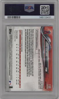 Shohei Ohtani from the 2018 Topps Chrome set featuring a Refractor   parallel graded by PSA and given an overall grade of 10.