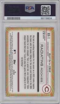  Elly De La Cruz from the 2024 Topps Chrome set graded by PSA and given an overall grade of 10.