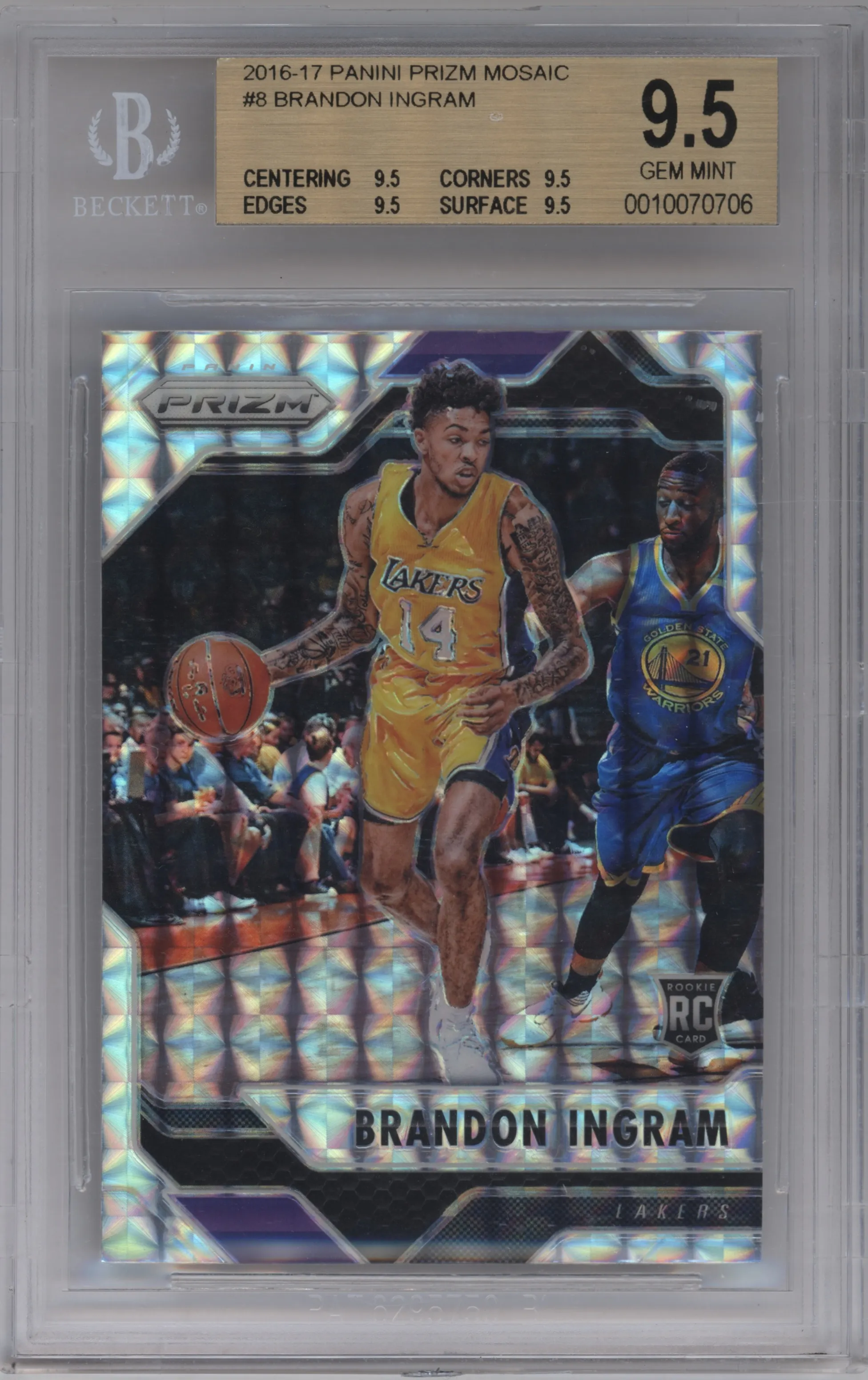 2016 Panini Mosaic Prizm Brandon Ingram #8 BGS 9.5