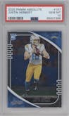 Justin Herbert  from the 2020 Panini Absolute set featuring a Green parallel graded by PSA and given an overall grade of 10.