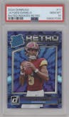 Jayden Daniels from the 2024 Donruss set graded by PSA and given an overall grade of 10.
