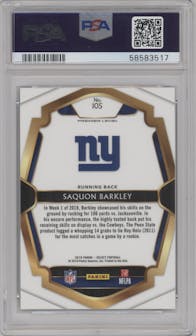 Saquon Barkley from the 2018 Panini Select set graded by PSA and given an overall grade of 10.