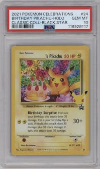 ______'s Pikachu from the 2021 Pokemon SWSH set graded by PSA and given an overall grade of 10.