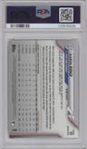 Aaron Judge from the 2020 Topps Chrome set featuring a Sepia Refractor parallel graded by PSA and given an overall grade of 10.