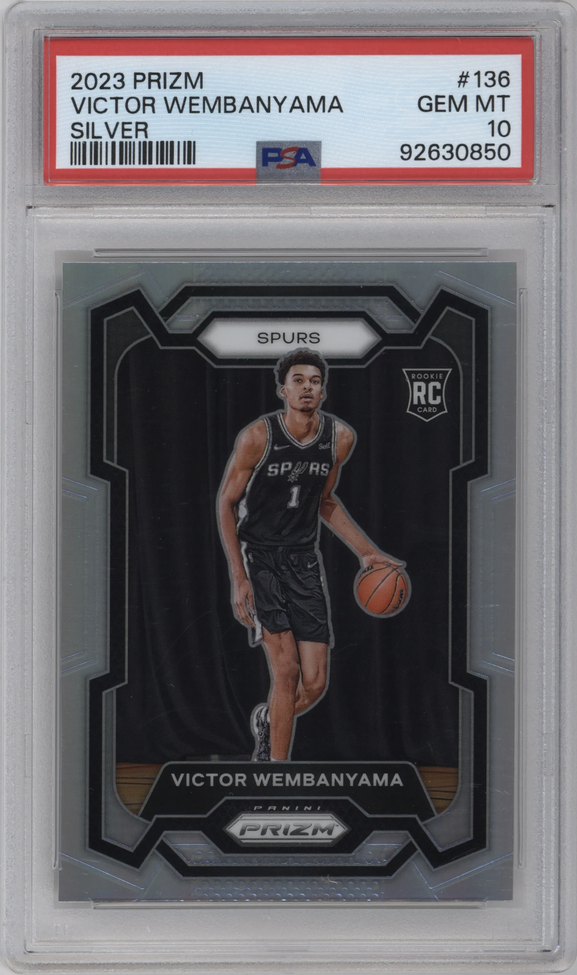 2023 Panini Prizm Victor Wembanyama Silver Prizm #136 PSA 10