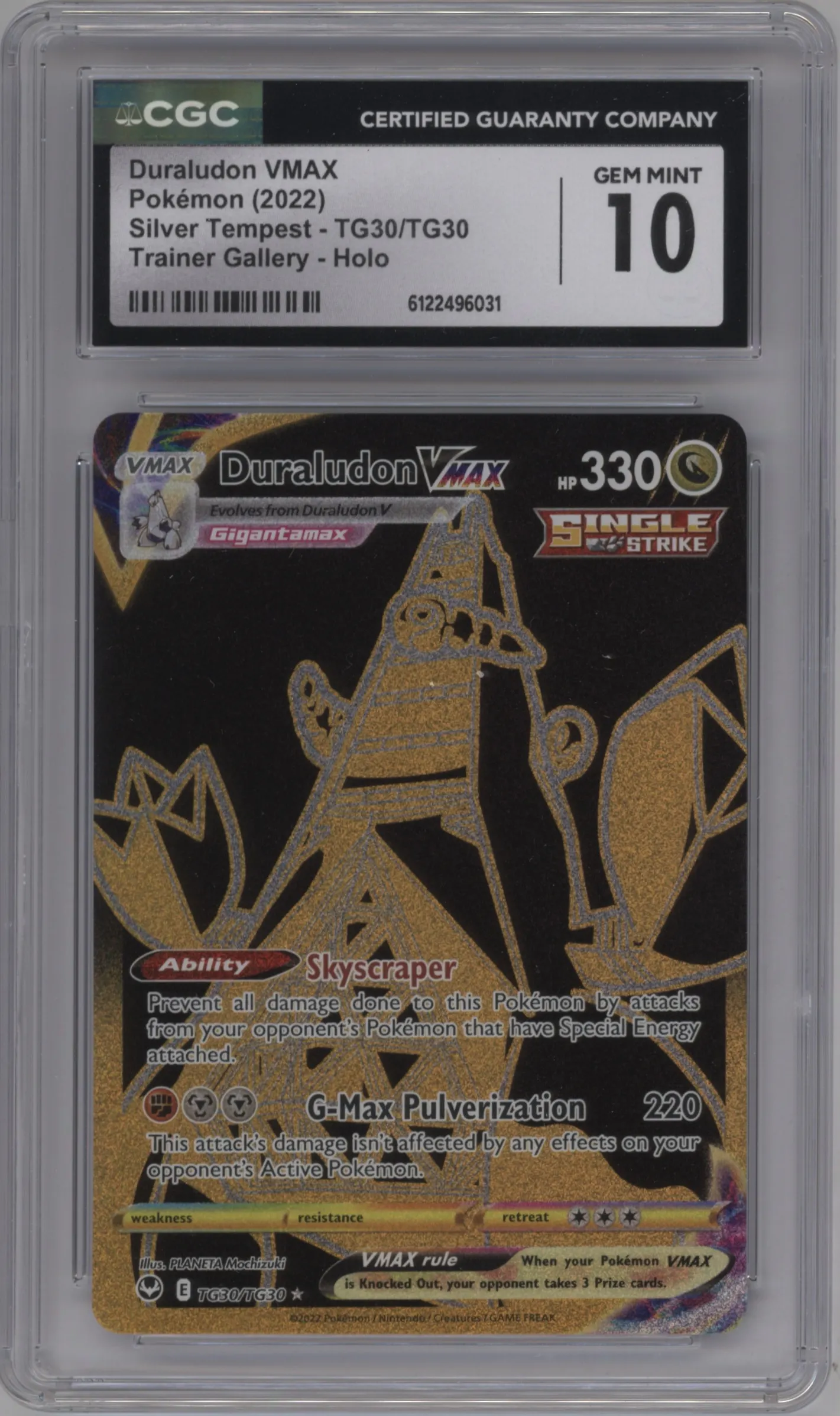 2022 Pokemon SWSH Silver Tempest TG Duraludon VMAX #TG30 CGC 10